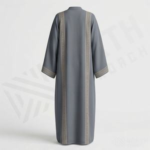 2025 OEM Kimono Abaya pour femmes musulmanes, en tissu polyester épais, doux et très extensible, col en V, manches longues, pour fêtes, Ramadan, mariages - Product Image 2
