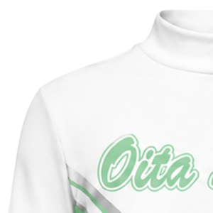 Ensemble uniforme de cheerleading sublimé vert menthe et blanc à manches longues avec jupe plissée pour l'entraînement et la performance sportive d'équipe - Product Image 3