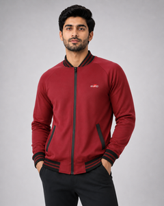 <b>Men</b> Compact Varsity <b>Jacket</b> <b>Lightweight</b> Letterman Baseball <b>Jacket</b> Soft Comfortable Material Ribbed Varsity <b>Jacket</b> Front Casual - Product Image 1