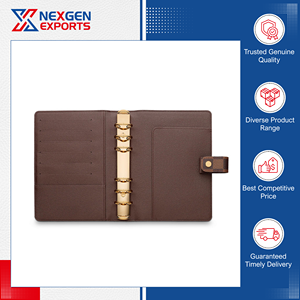 Carpeta de Anillas de Cuero PU de Excelente Calidad, Estilo Simple, Modelo Ring Binder-02, Nexgen Exports - Product Image 3