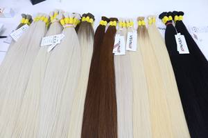 Prix de gros Extensions de cheveux en vrac Cheveux humains vierges vietnamiens Double noyade 100 grammes Couleurs claires 30 pouces - Product Image 5