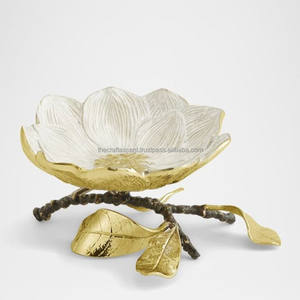 Wholesale Metal Wedding Hotel Restaurant Decoration Table Top Center Pieces Luxurious Design Aluminium Metal Food Serving <b>Bowl</b> - Product Image 1