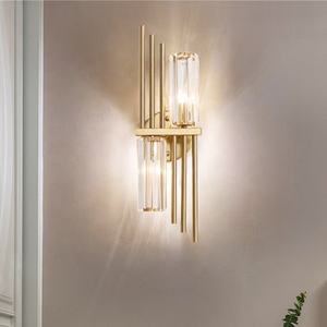 Villa Duplex Licht Luxe Kristallen Wandlamp Gang Trap Decoratie Dubbele Kop Kristal - Product Image 1