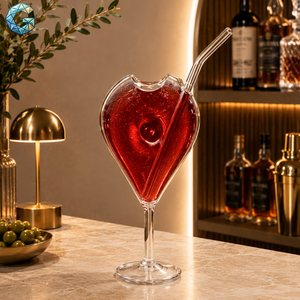 Chope à bière en forme de cœur, 23 cm de hauteur, 10 cm de diamètre, design moderne transparent, anti-fuite, pour hôtel et usage domestique, cadeau unisexe - Product Image 3