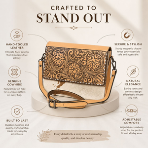 Women's Hand Tooled Genuine Leather Crossbody Bag White Cowhide Western Floral Handmade Shoulder <b>Purse</b> <b>Vintage</b> Fashion Handbag - Product Image 5