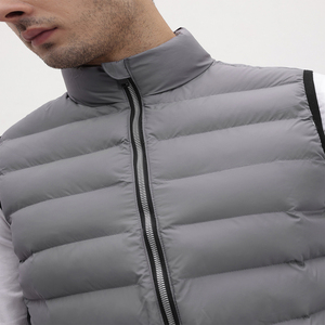Chaleco de Lona con Logotipo Personalizado para Hombre, Corte Regular, Resistente al Agua, Invierno, Unisex, Cuello Alto con Cremallera, Transpirable, Ropa Exterior Informal para Exteriores - Product Image 4
