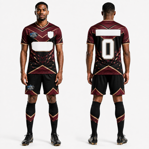 Professional <b>Soccer</b> Uniform Set Polyester Mesh Fabric Screen Printing Fast Dry Match Fit Team Uniform Supplier - Product Image 1