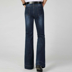 Jeans Rectos de Cintura Media para Hombre, Lavado Medio, 100% Algodón, Casuales, Transpirables, de Secado Rápido, con Cierre de Cremallera, Bolsillos Laterales, Estilo Otoñal - Product Image 2