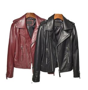 Veste en cuir coupe-vent à manches longues tendance pour femmes, design élégant, col montant, veste en cuir d'hiver pour femmes - Product Image 4