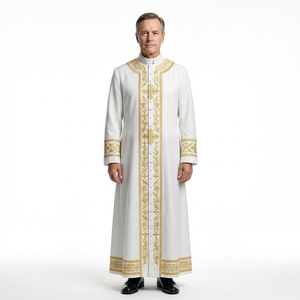 Robe de Prêtre Haut de Gamme pour Église, Vêtement Liturgique Personnalisé Brodé en Gros, Fournisseur de Tenues Religieuses, Robe de Clergé - Product Image 6
