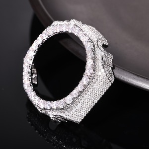 ขอบนาฬิกาเพชรโมอิสซาไนต์ VVS หรูหรา ทรงกลม เงางาม ชุบทอง 18k อะไหล่นาฬิกาสำหรับทุกเพศ - Product Image 1