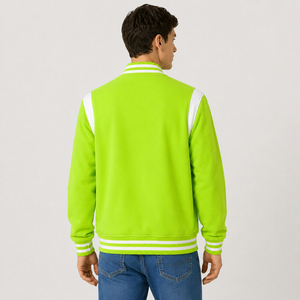 Varsity jacket with ribbed comfort and classic <b>athletic</b> styling designed for versatile wear across changing casual fashion OEM - Product Image 3