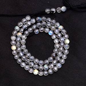 Perles de labradorite facettées de 4 mm, qualité AAA+, labradorite naturelle, pierres semi-précieuses à fort éclat, perles fantaisie pour bijoux - Product Image 1