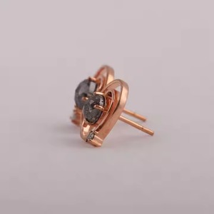 <b>Rose</b> Gold Manufactured Luxury Moissanite Round Cut Diamond Earrings for Women Certified Sustainable Fine Available For Sale - Product Image 3