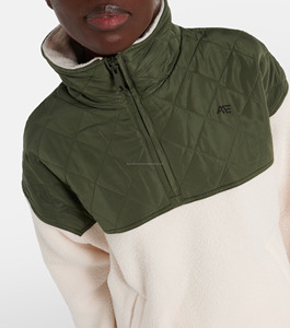 Vente en gros de vestes en polaire sherpa color block pour femmes, sweat-shirt à capuche matelassé pour l'extérieur - Product Image 5