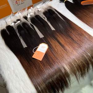 Extensiones de Cabello de Doble Trama de Alta Calidad, 100% Cabello Vietnamita Virgen Remy Natural, Color Marrón con Puntas, Precio al por Mayor - Product Image 5