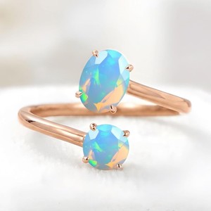 Opale de feu éthiopienne naturelle, argent sterling 925, bague de fiançailles de luxe faite à la main pour femmes, bijoux fins pour mariage et anniversaire - Product Image 1