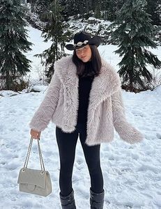 Manteau long en cachemire pour femme, style européen, fait main, avec col en vraie fourrure de renard de Mongolie, design ceinture, coupe ajustée, mode hiver - Product Image 2
