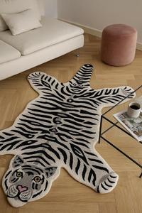 Modern white tiger skin wool rug hand tufted handmade solid luxury durable soft <b>carpet</b> - Product Image 3