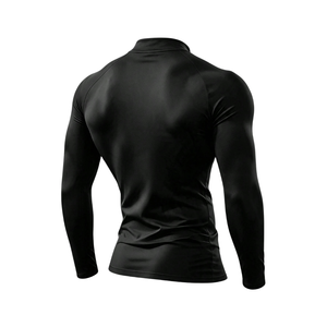 <b>Mens</b> Casual <b>Shirts</b> Knitted Long Sleeve Compression <b>Shirt</b> <b>Collarless</b> Base Layer Solid Training Running Gym Fitness Sportswear Top - Product Image 2