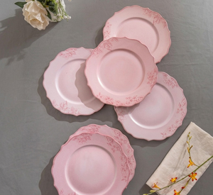 Plato de Cena Rosa Europeo, Ecológico, Duradero, de Cerámica y Porcelana, para Cenas Elegantes, Fiestas y Restaurantes - Product Image 2