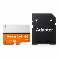 Carte mémoire TF 64 Go avec adaptateur SD inclus Classe 10 A1 pour smartphone, drone, caméscope, dashcam, extension de stockage vidéo automobile