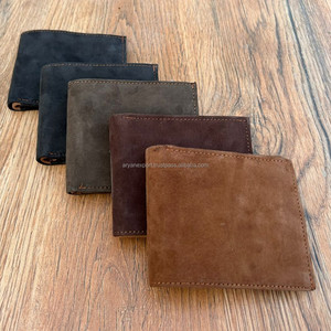 Handmade Tan Genuine Suede Leather Men's <b>Wallet</b> Luxury Minimalist Credit <b>Card</b> <b>Holder</b> Custom RFID Blocking Classic Bi-fold <b>Wallet</b> - Product Image 4