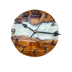 Custom Eco-Friendly <b>Hand</b>-Painted Epoxy Resin Wood Wall <b>Clock</b> Personalized Design Model Love Customizable Size/Color/Logo - Product Image 2