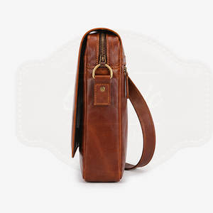 Luxury Vintage Genuine Leather Men's Messenger <b>Bag</b> – Premium Casual Flap Shoulder Tote <b>Bag</b> for <b>Work</b> and Travel - Product Image 3