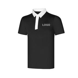 Polo de manga corta de poliéster y algodón de secado rápido con logotipo personalizado de primera calidad para hombre - Product Image 4