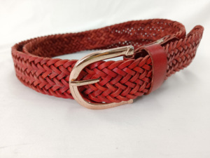 Cinturón de cuero trenzado de moda con logo personalizado para hombre y mujer, estilo vaquero, con hebilla de aleación para jeans - Product Image 5