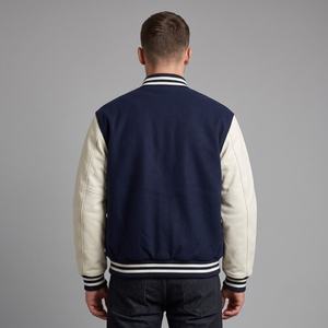 New Trendy Lettermen Bomber <b>Jacket</b> 100% Wool/Polyester/Cotton Canvas Casual Winter Front Logo Customizable Fabric <b>Fleece</b> <b>Lining</b> - Product Image 3