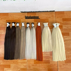 Extensions de cheveux vierges russes Remy en vrac, 100 % cheveux humains, style lisse et ondulé - Product Image 1