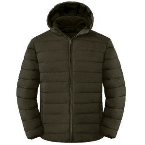 Veste d'hiver pour homme, matelassée, à capuche, imperméable, coupe-vent, entièrement zippée, chaude et épaisse - Product Image 1