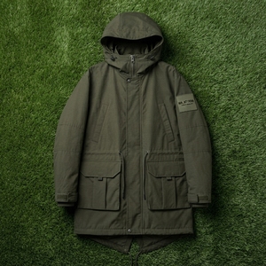 <b>Men</b> Olive Green Hooded <b>Utility</b> Parka <b>Jacket</b> Full Zip Outdoor Casual Workwear <b>Jacket</b> Multi Pocket Windbreaker - Product Image 6