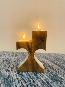 Heart Shape Wooden <b>Tea</b> Light Holder Rustic Home Decoration Valentine's Day Gift - Product Image 2