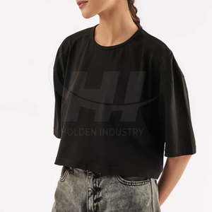T-shirt court pour femme, look simple et sobre, basique, élégant, décontracté, coupe douce et confortable - Product Image 5