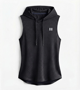 Camiseta sin mangas con capucha para mujer, talla grande, cuello redondo, chaleco deportivo, color liso, camiseta informal para fitness, transpirable, ropa de mujer - Product Image 6