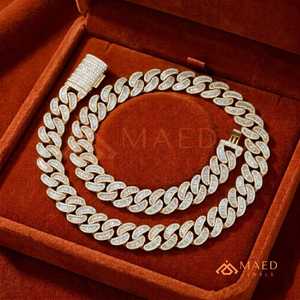 Luxury Baguette Moissanite Cuban Link <b>Necklace</b> 18K Gold Plated Hip Hop Chain Iced Out Jewelry <b>For</b> <b>Men</b> Women - Product Image 3