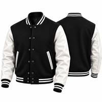 Blouson universitaire unisexe en laine 100% et cuir, doublure matelassée tendance, avec patchs chenille personnalisés, séchage rapide et respirant