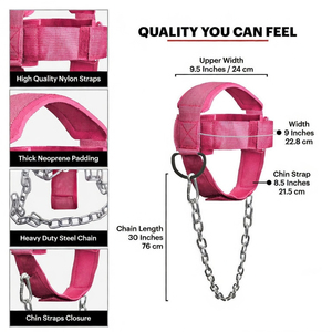 Neoprene Heavy Duty Breathable Professional Protection Neck <b>Training</b> <b>Head</b> Harness Double Ring Closure Chain for Weight Lifting - Product Image 4