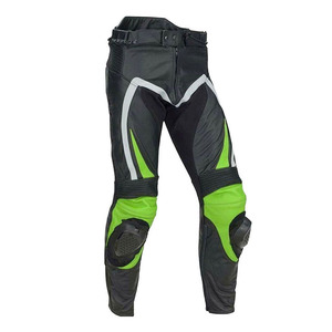 Ensemble veste et pantalon de moto respirant pour homme, avec fermeture éclair intégrale, col montant, design bicolore vert et noir - Product Image 5