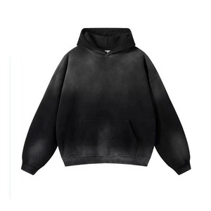 Vente en gros de sweats à capuche d'hiver personnalisés en molleton bouclette vintage, effet vieilli et délavé, nouveau design, délavé à l'acide, écologique - Product Image 3