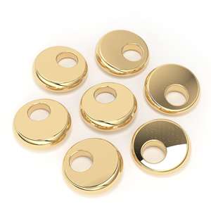 Cuentas espaciadoras de disco cónico robusto de oro amarillo macizo de 18K, 4mm, 5 piezas, componente para fabricación de joyas - Product Image 2