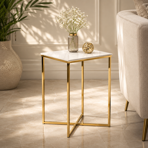 Modern Metal frame accent <b>table</b> with dual tier design and sleek <b>black</b> top offering durable style and space saving functionality - Product Image 4