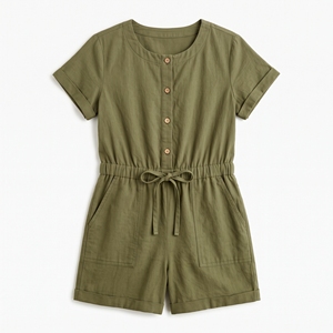 Combinaison décontractée une pièce pour femme, style utilitaire, sans manches, respirante, en tissu non tissé et élasthanne, unie, avec ceinture, longueur au-dessus du genou, pour l'été - Product Image 5