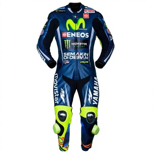 ชุดหนังสำหรับขี่มอเตอร์ไซค์ Ramaha Racing หนังวัว/หนังจิงโจ้ 1 ชิ้น สำหรับขี่มอเตอร์ไซค์/จักรยานยนต์  พร้อมเกราะป้องกันระดับ 2 สำหรับนักขี่ - Product Image 1