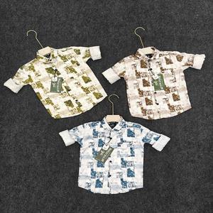 Chemises décontractées en satin imprimé pour garçons, manches longues, col en V, poche, tissu léger, séchage rapide, confort optimal, tailles 2 à 10 ans - Product Image 2