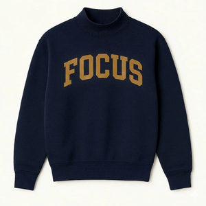 Sweat-shirt à col montant Essential Fit, coupe ample, en molleton de coton, pull chaud d'hiver, streetwear décontracté, haut simple - Product Image 2