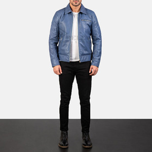 Vestes en cuir pour hommes en gros, prêtes à être expédiées, manteaux en cuir véritable uni en gros, livraison rapide, vêtements en cuir B2B, stock d'usine - Product Image 6